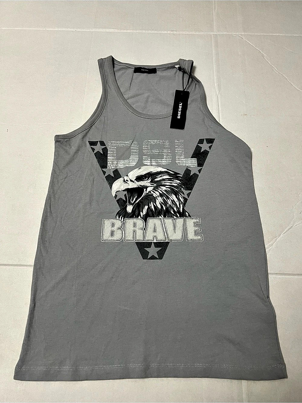 Diesel T-NOSD-B Singlet Eagle Graphic Tank Top Eagle Graphic Tank Top in Gray